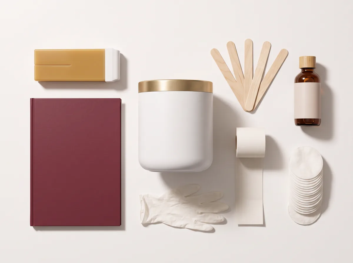 Produtos e apostila do curso de depilação com cera